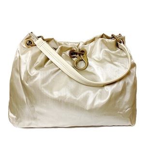 Simply Vera Vera Wang Champagne Satin Shoulder Bag Elegant EUC Designer Handbag
